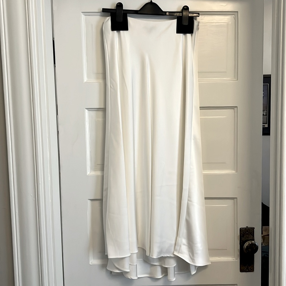 Silky White Midi Skirt Brooks Brothers Bridal Size 8
